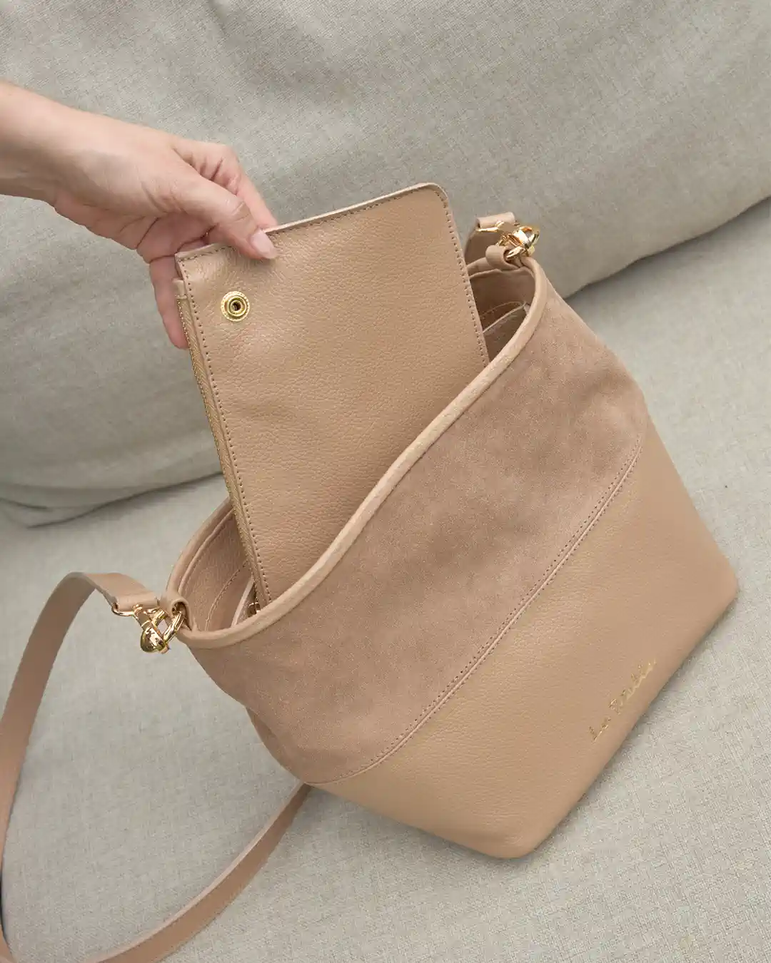 Lazo Bucket bag serraje - Imagen 3